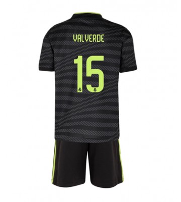 Real Madrid Federico Valverde #15 Tredjedraktsett Barn 2022-23 Kortermet (+ Korte bukser)